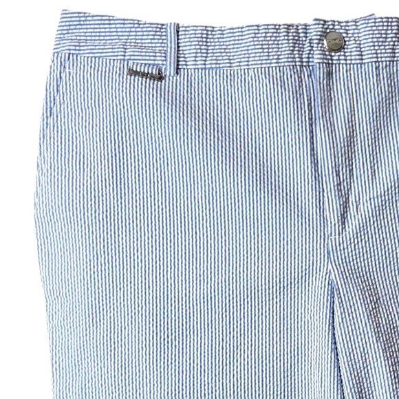 Lauren Ralph Lauren Womens Blue & White Striped Seersucker Shorts Size 14 - Picture 3 of 7
